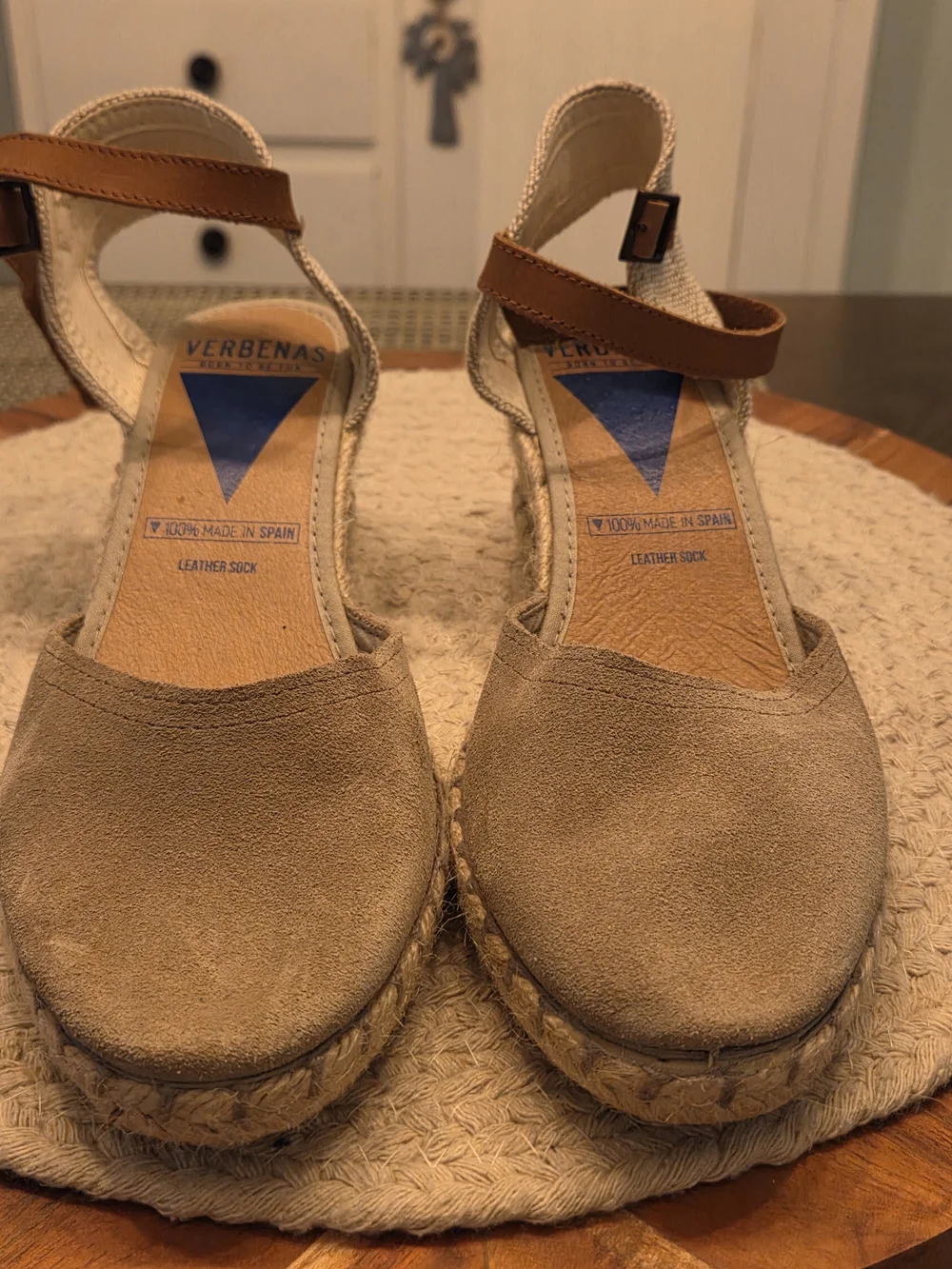 Women's Tan Espadrille Wedge Ankle-Strap Sandal 37